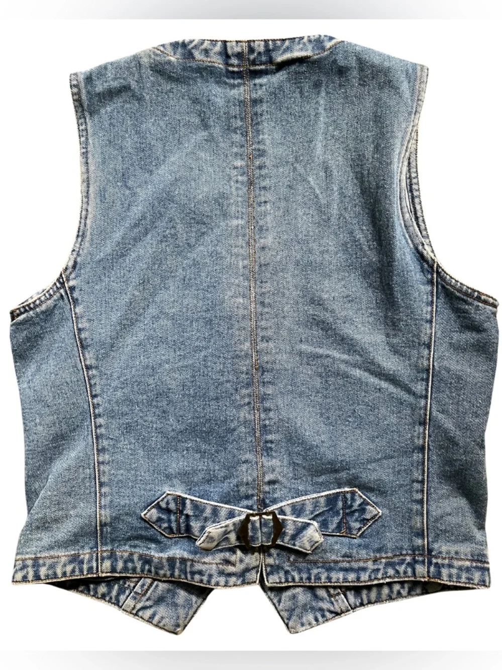 Limited Jeans Vintage 90s Vest Denim Patchwork Boho Western Artsy Tapestry Y2K - Picture 2 of 5